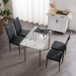 4pcs Elegant Assembled Stripping Texture High Backrest Dining Chairs Black Replace encoding 13028198-18410366 - Image 88