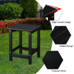 36*36*47cm Single Layer Square HDPE Side Table Black - Image 26