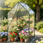 54" x 36" x 67" Portable Mini Greenhouse with PE Bottom Mat, Clear PVC Plant Grow Tent, Wind Resistant Metal Frame Outdoor Green House with Stakes & Ropes - Image 2