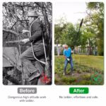 Cordless Pole Saw, 7.4ft Adjustable Length Chainsaw with 775W Motor (35ft/s Chain Speed), 2x 3000mAh Batteries & Safety Protection, 4-Section Extension Pole for Tree Trimming, Branch Cutting - Garden - Image 8