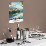 CIFbuy 1pc Lake Bled Slovenia Metal Tin Sign, Retro Travel Poster Wall Art, Scenery Decorative Iron Plaque For Home Garden Decor TikTok, TikTok, Self-pickup Logiopics - Image 5