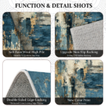 Three-piece kitchen rug set, non-slip and washable, abstract pattern kitchen hallway rug, soft and comfortable, suitable for sinks, floors, entrances, hallways and bathrooms. - Image 8