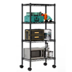 4 Tier Heavy Duty Adjustable Wire Shelving with Wheels, Storage Racks for Garage Kitchen Pantry Laundry Office, Easy Assembly, 23"D x 13"W x 48"H (Shipment from Walmart)