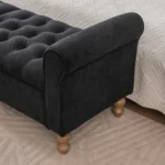 65.75" Wide Modern Upholstered Storage Bench With Double Lids - Image 10