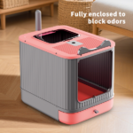 Elevated leak proof elf pink cat litter box, made of sturdy and durable materials, also suitable for multi cat households - Image 3