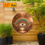 CIFbuy 2D Flat Round Aluminum Sign 7.87x7.87 Inch, "" Black Cat on Arch Bridge with Rainbow Night Sky Stars, on Arch Bridge with Rainbow Night Sky Stars, TikTok, TikTok, tememu Self-pickup Logiarics - Image 4