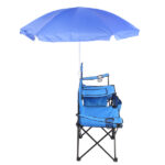 Same Code 57651919 Portable Outdoor 2-Seat Folding Chair with Removable Sun Umbrella Blue - Image 8