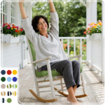 High Back Chair Cushions Set of 2, Waterproof Outdoor Rocking Chair Cushion with Ties, Rocking Chair Cushion for Outdoor Patio, Garden Porch - Image 9