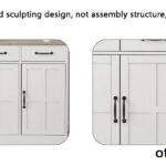 Double Door Narrow Height Slim Floor Standing Cabinet - Image 6