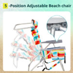 Same Code 14464082 63*70*99cm Heightened Oxford Cloth Silver White Aluminum Tube Bearing 100kg Beach Chair Rainbow Stripes - Image 15