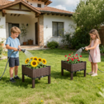 Raised Garden Bed Planter Box, 3 Size Options Self-Watering Elevated Garden Bed, Lightweight PP Material Planting Container for Vegetables Herbs Flowers Outdoor Patio Balcony-S - Image 9