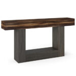 63" Long Narrow Entryway Table with Anti-Tip Safety, Farmhouse Sofa Console Table with 2-Tier Storage for Living Room Hallway Foyer - Image 3
