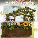 43.5*17.5*44.5 In Fir With Arched Lattice Raised Garden Bed Wooden Planting Frame Carbonized - Image 17