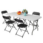 6' Folding Table Portable Plastic Indoor Outdoor Picnic Party Dining Camping Tables - Image 51