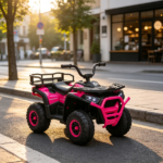 Pink 12V Kids Quad ATV – 4 Wheeler with 4 Spring Suspension Wheels, LED Lights, Music USB - Image 4