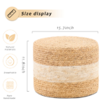 Handmade Woven Foot Stool Natural Water Hyacinth Ottoman for Home Decor & Seating White - Image 2