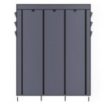69" High-leg Non-woven Fabric Assembled Cloth Wardrobe Gray - Image 14