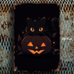 CIFbuy Vintage Retro Metal Sign 2D Flat Halloween Black Cat Pumpkin Lantern Art Painting Decor 8x12 Inch Single Piece Classic Ornament TikTok, TikTok, ent Self-pickup Logiopics - Image 3