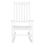 68.5*86*115CM Square Wooden Rocking Chair White - Image 2