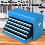 5-Drawer Lockable Steel Tool Chest, 330 lbs Capacity, Blue Heavy-Duty Tool Storage Cabinet with Drawer Liners & Lid Support for Workshop/Garage Maintenance