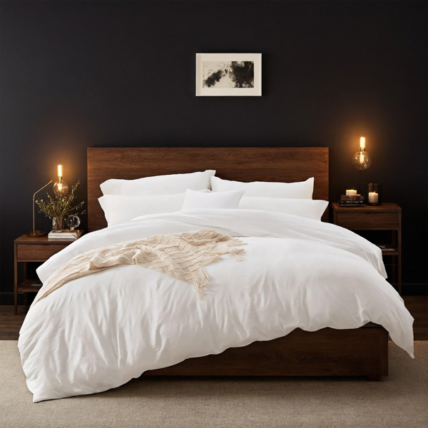 1PC Pure Color Bedding - Microfiber Hotel Series, with Zipper Closure Quilt Cover and Two Pillowcases, OKO-100 Certified, Amazon Logistics Shipment