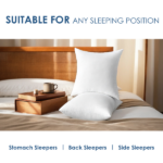 Double the comfort with this set of two 20-inch white pillow inserts. Excellent loft instantly enhances the coziness of your sofa and bed. The cover-free design encourages creative mixing and matching, perfect for seasonal updates or style refresh. - Image 3