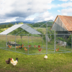 5.4*2.7*2m/18.7x8.8x6.5 ft Silver Spire Assembled 180g PE Rain Cloth Metal Chicken/Rabbit Cage - Image 11