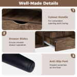 36.5" Rustic Coffee Table with Drawer & Open Shelves, Engineered Wood Center Table for Living Room Walnut - Image 6