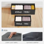 43 Inches Folding Ottoman with Storage Bench, Foot Rest Stool, End of Bed Storage Bench Upholstered, Load 660 lbs, for Living Room, Synthetic Leather, Black (Shipment from Walmart) - Image 6