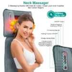 Full Body Massage Mat with Neck Kneading Massager - 10 Targeted Points + 3-Level Lumbar Heating, 9 Vibration Modes/9 Speeds, 20-Node Neck Massage (Heating + 3 Modes), 10-30min Smart Timer, Anti-Slip B - Image 5