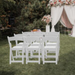 Replacement 15868578 4 Pack Folding Chairs, Resin Chairs with Padded Seat, Comfortable Event Chairs Indoor Outdoor for Home Event Party Picnic School Wedding, White - Image 6