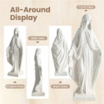 31.5" Virgin Mary Garden Statue, All-Weather MgO Religious Sculpture for Outdoor & Indoor Decor - Image 4