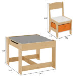 Children's Wooden Table And Chair Set With Two Storage Bags (One Table And Two Chairs) - Image 66