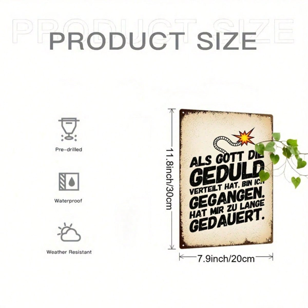 4a8b1cc9-9f38-42c2-abb9-286f3f3955ea.png CIFbuy Retro German Slogan Metal Sign, 7.87x11.81in Industrial" Quote Wall Art, Iron Vintage Decor For Home Bar Cafe ikTok, ikTok, t Self-pickup Logiopics - Image 1