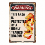 CIFbuy Vintage Dragon Warning Metal Sign, Rustproof UV Resistant" Iron Art Plaque, 2D Flat Unframed Home Decor, Unframed Home Decor, Funny Fantasy Wall Art ikTok, ikTok, t Self-pickup Logiopics - Image 8