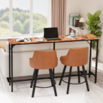 71-Inch Bar Table (Brown) - 209 lbs Capacity Pub Height Table with Durable MDF Top & Metal Frame, Ideal for Kitchen/Bar Counte - Image 5