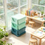Green 3 Tier Kids Storage Unit – 3 Drawer Toy Organizer for Small Spaces, Fits Toddler Bedroom, Nursery Corner & Apartment Living Room - Image 6