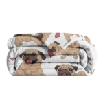 Halloween Cartoon Pug Flannel Blanket - Soft, Scenic, Lightweight, Suitable for Sofa, Office, Bed, Nature, Travel - Multi-functional Four-season Gift, Variety 60*80 temu can only be self-picked - Image 3