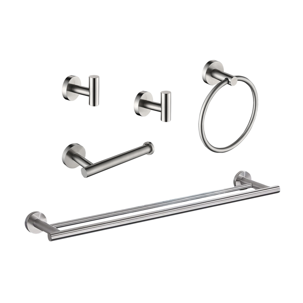 4aba36dc-bdb8-49e1-abc3-5d7b2955cf3c.png 5 Piece Bathroom Towel Rack Set Wall Mount - Image 1