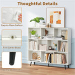 10 Cube Bookcase 3-Tier Modern Storage Organizer with 5 Metal Legs Bookshelves - Image 6