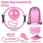 14Pcs All-in-One Pilates Kit, Pilates Ring Yoga Ball Resistance Bands Set with Carry Bag, Full Body Workout Equipment for Home Gym Travel - Image 12