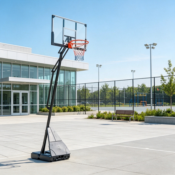 Outdoor Portable Basketball Hoop 8-10ft Adjustable Goal with 47 Inch Shatterproof Backboard Hand-Crank Lift for Basketball Court