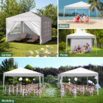 3 x 3m Two Doors & Two Windows Practical Waterproof Right-Angle Folding Tent White - Image 27