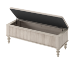 50.8-inch Multi-Functional Storage Ottoman Bench-Solid Rubberwood Bed End Bench with Linen Seat, Storage Bench for Bedroom, Entryway Shoe Organizer for Bedroom, Living Room, Entryway, Closet, Beige - Image 6