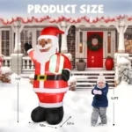 7 FT Lighted Christmas Inflatable Decoration, Inflatable Black Santa Claus Holding Gift, Funny Blow Up Yard Decorations with Built-in LED Lights for Holiday Party Front Yard Lawn Garden Decor - Image 2