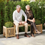 2-in-1 Wooden Garden Bench with 2 Planter Boxes, Fir Wood Outdoor Patio Seat for Yard & Lawn - Image 5