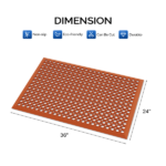 Red Rubber Floor Mat, 60*90*1cm, Anti-Fatigue & Durable - Image 3