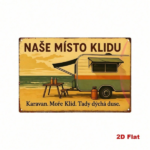 CIFbuy 1pc Retro Czech Slogan Metal Wall Decor, 7.87x" Inch Iron Sign, Art With NAŠE MÍSTO KLIDU Karavan Moř Decor, 7.87ikTok, Decor, 7.87ikTok, t Self-pickup Logiopics - Image 2
