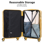 3 in 1 ABS&PC Trolley Box 20in 24in 28in Trolley Box Iron Tie Rod ABSPC Alloy Wine Yellow - Image 5