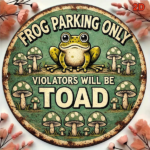 CIFbuy pc Funny Frog Parking Sign, "Frog Parking Only" & " "Frog, Only" & "Frog Turns to Toad When Parking TikTok, Temu Self-pickup Logikiics - Image 6